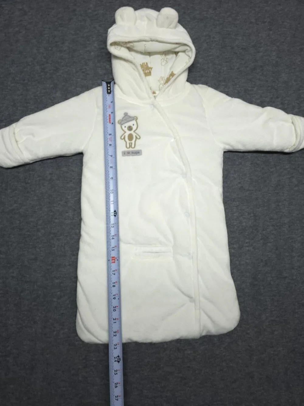 Just One You Carter's White Baby Bunting Bear Hood 3-6M Winter